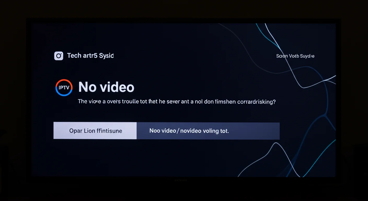 IPTV Smarters app display showing "No video" error message, highlighting troubleshooting options for users experiencing video playback issues.