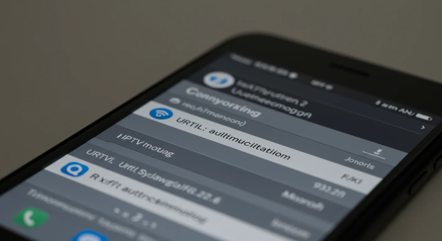 Smartphone screen displaying IPTV-related settings, including 'IPTV' and 'URTL' options, relevant for troubleshooting TiviMate 'Error 401' issues.