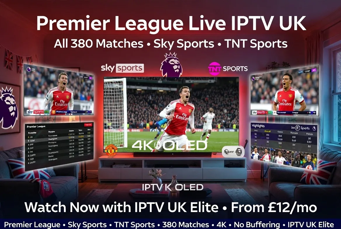 Premier League football match broadcast on a large television in a home living room